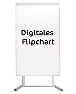 Digitales Flipchart auf weißem Hintergrund